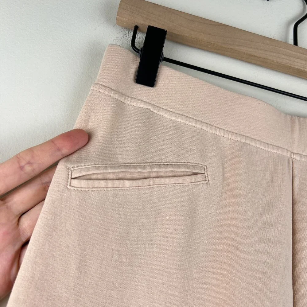 Sundays Cream Elastic Waist Pull On Cropped Flare Sweatpants